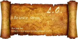 Lőrincz Oros névjegykártya